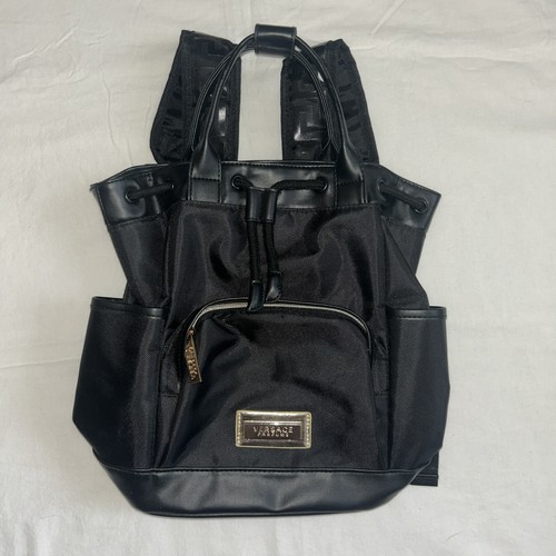 Versace parfums black backpack - parfums,
